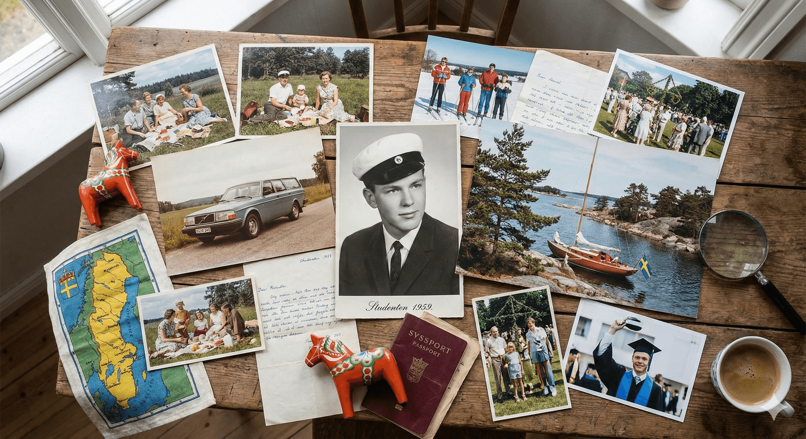 Memory Companion kollage som visar hur memoarer skapas