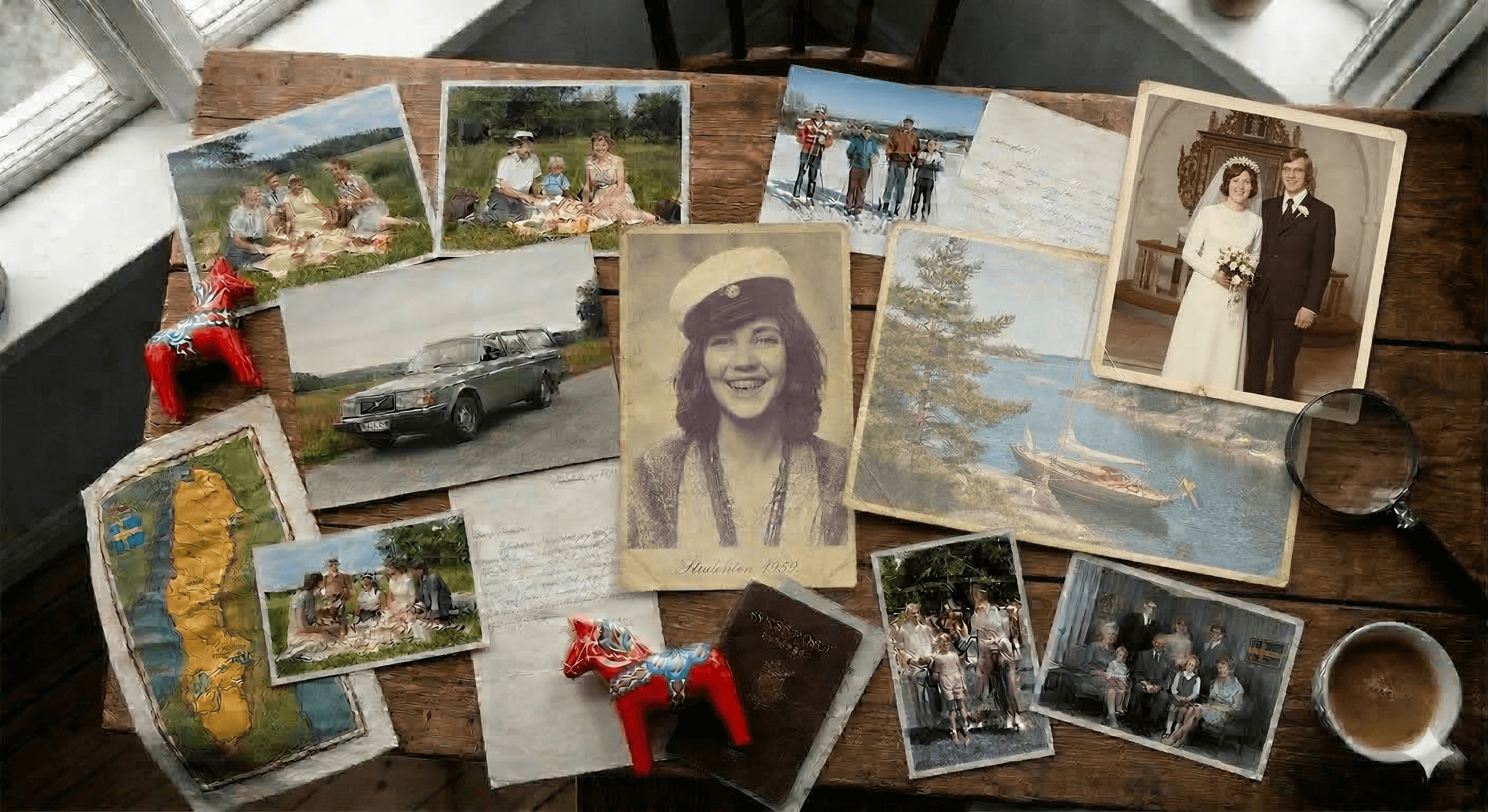 Memory Companion kollage som visar hur memoarer skapas